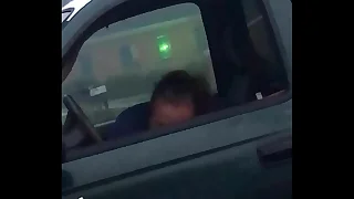 Wife caught sucking friend about driveway