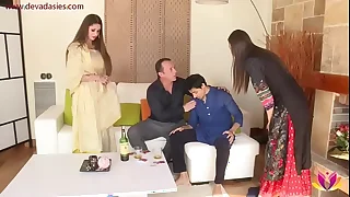 NRI Neighbor has Diwali sex with couple as A her husband falls to the clip together of drinking