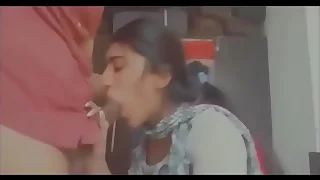 Indian slutty gf giving passionate blowjob to boyfriend