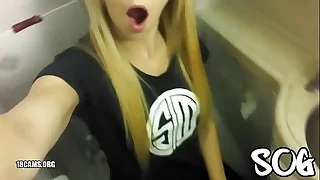 Blonde Introduce Masturbating Airplane Move the bowels Real Amateur