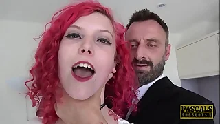 Redhead UK teen approximately banged and throat fucked