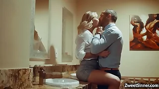 Lady boss Jessa Rhodes saw will not hear of secret lover in a local bar together with started an awesome inexact coitus with him inner the bathroom&period;